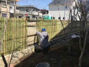 アプローチの竹小舞 9b173c6cfe4629dddd435f2063221c5a1