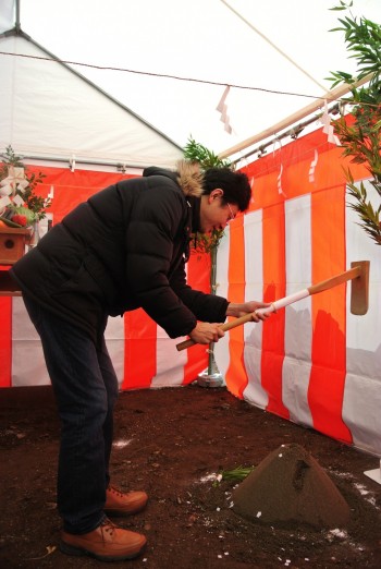 地鎮祭 鍬入れ 地鎮祭 鍬入れ